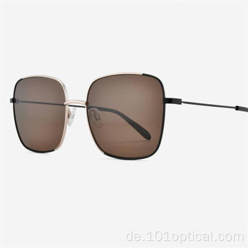 Fashion Square Metall Damensonnenbrille